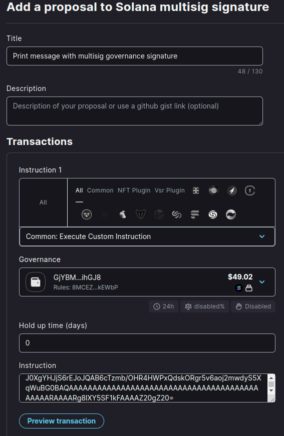 multisig proposal creation